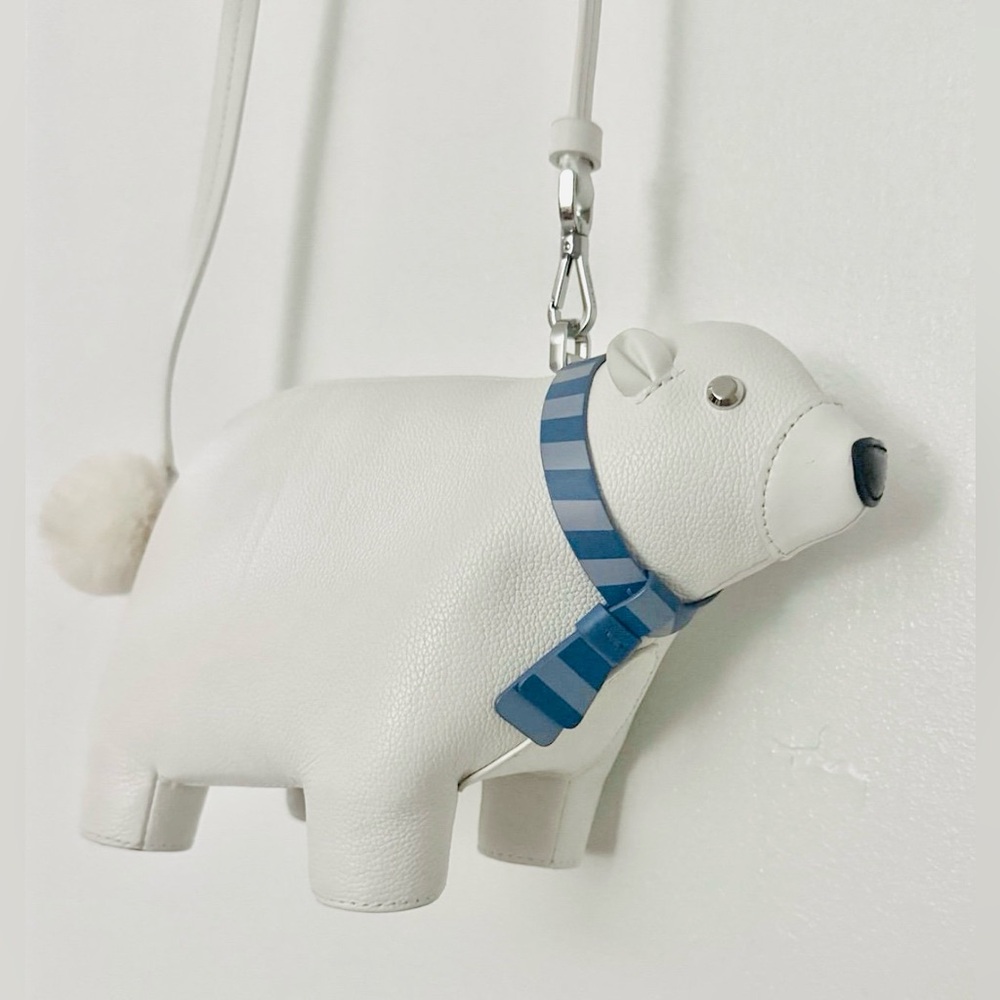 Kate Spade Arctic Friends White Leather Polar Bear Crossbody Bag Like New
